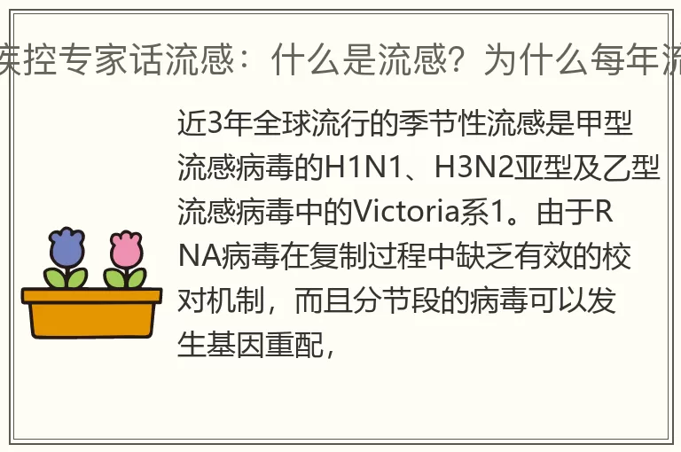 疾控专家话流感：什么是流感？为什么每年流感主要流行的毒株可能都不同？